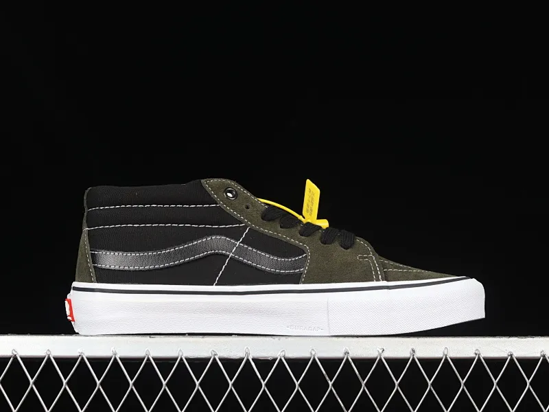 All categories Vans Vans series Vans Mid Vans Skate Grosso Mid Pro midnight green retro military color matching professional street casual skateboard shoes VN0A5FCG9BO